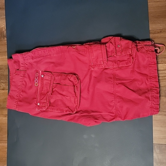 COOGI Y2K Jean Cargo Carpenter Skater Shorts Red Men's Size 44 - Picture 2 of 6